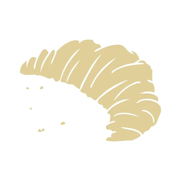 Flache Farbe Stil Cartoon Croissant — Stockvektor