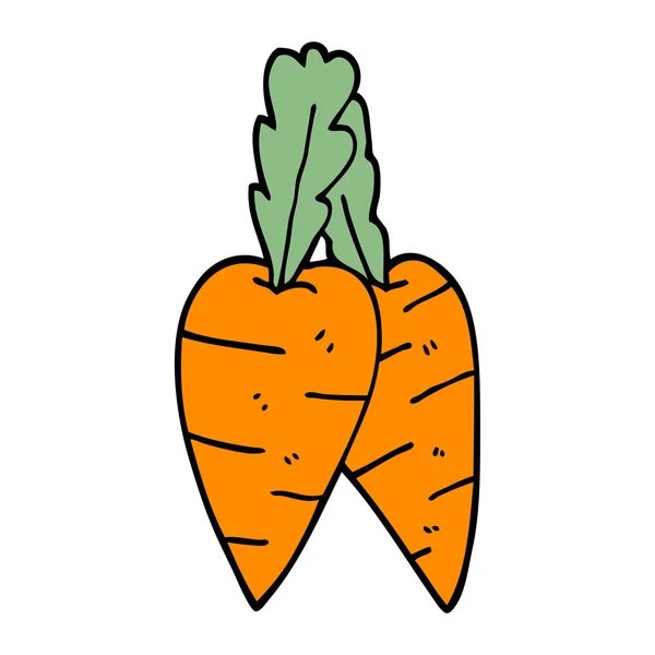 Мультфильм Каракули Морковь Белом Фоне — стоковый вектор