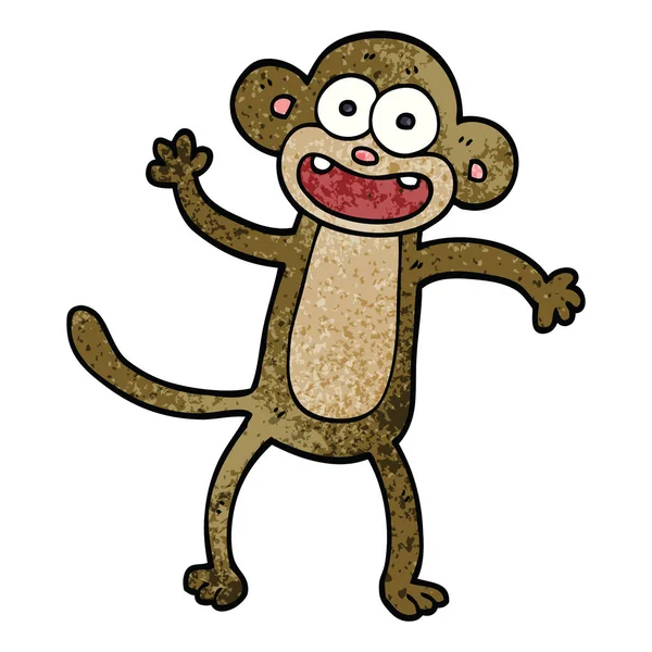 Macaco Acenando Doodle Desenhos Animados — Vetor de Stock