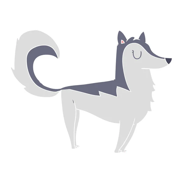 Color Plano Estilo Dibujos Animados Husky — Archivo Imágenes Vectoriales