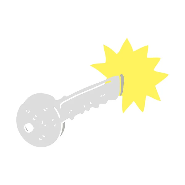 Plochý Barevný Obrázek Dveří Klíč — Stockový vektor