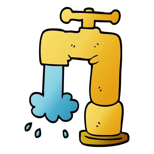 Zeichentrick Doodle Gießt Wasserhahn — Stockvektor