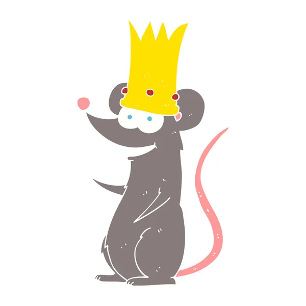 Vlakke Kleur Afbeelding Van Koning Rat — Stockvector