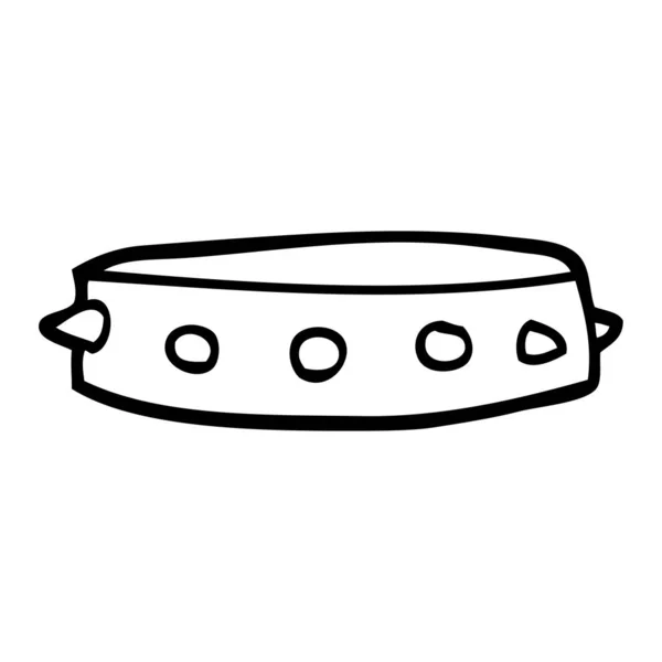 Linienzeichnung Cartoon Stacheliges Hundehalsband — Stockvektor