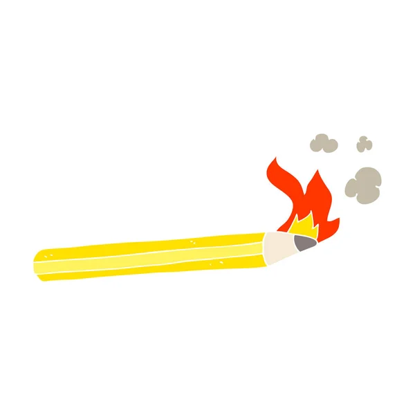 Illustration Couleur Plate Crayon Enflammé — Image vectorielle