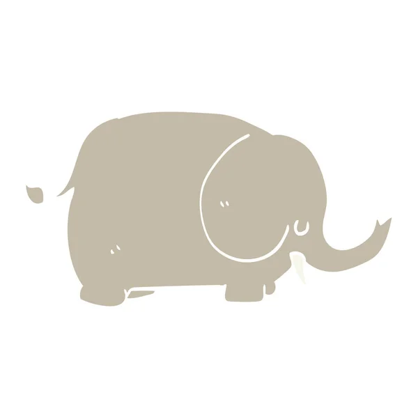 Flache Farbe Stil Cartoon Elefant — Stockvektor