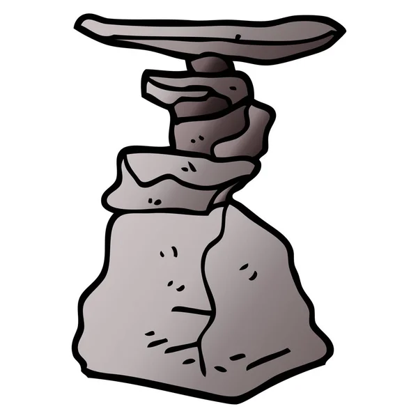 Dibujos Animados Doodle Apiladas Rocas — Vector de stock