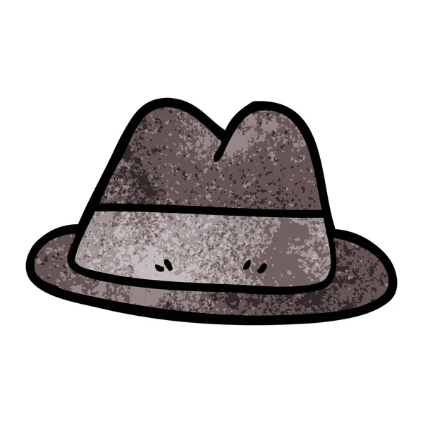 Sombrero Garabato Dibujos Animados Sobre Fondo Blanco — Archivo Imágenes Vectoriales