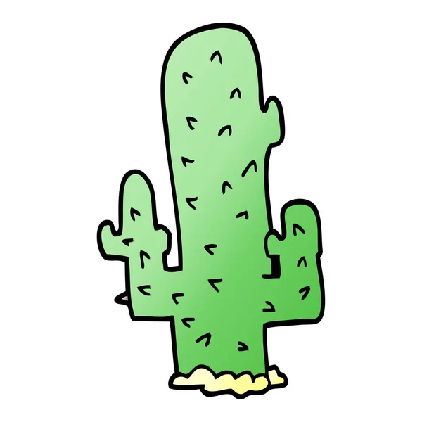 Kreskówka Doodle Kaktus Płaskie Ikona Białym Tle Białym Tle Wektor — Wektor stockowy