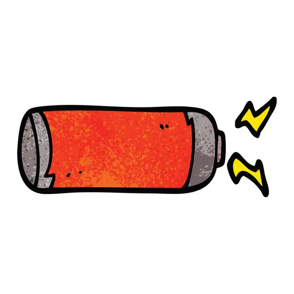 Cartoon Doodle Battery Ilustração Vetorial —  Vetores de Stock