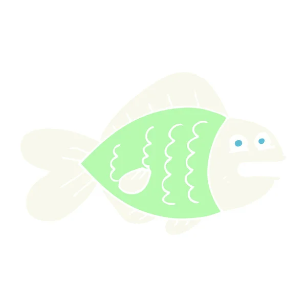 面白い魚のフラット カラー イラスト — ストックベクタ