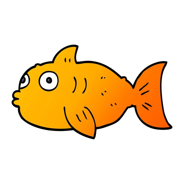 Γελοιογραφία Doodle Έκπληκτος Ψάρια — Διανυσματικό Αρχείο