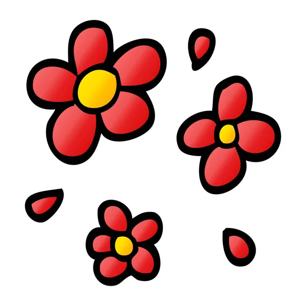 Dibujos Animados Garabato Flores Decorativas — Vector de stock