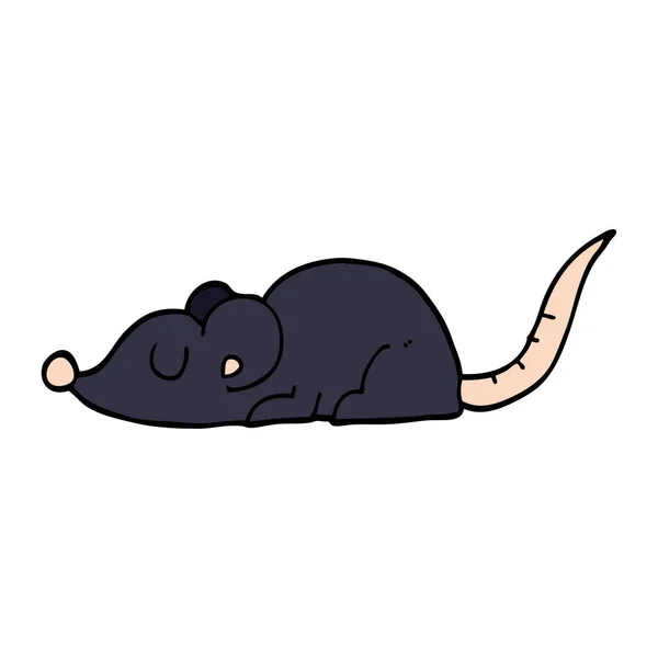 Cartone Animato Scarabocchio Ratto Nero — Vettoriale Stock