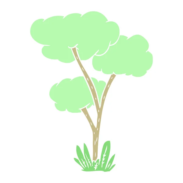 Árvore Desenho Animado Estilo Cor Plana — Vetor de Stock
