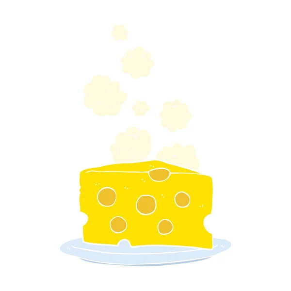 Illustration Couleur Plate Fromage — Image vectorielle