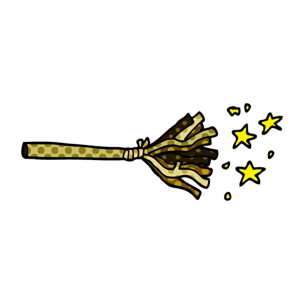 Kreskówka Doodle Magic Broom Laski — Wektor stockowy