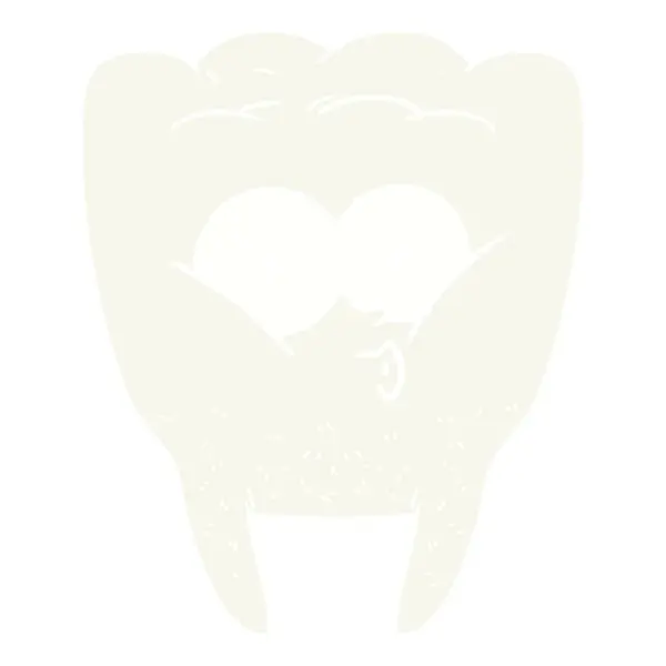 Flache Farbe Stil Karikatur Pfeifenden Zahn — Stockvektor