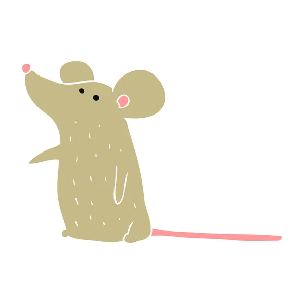 Plochý Barevný Obrázek Myši — Stockový vektor