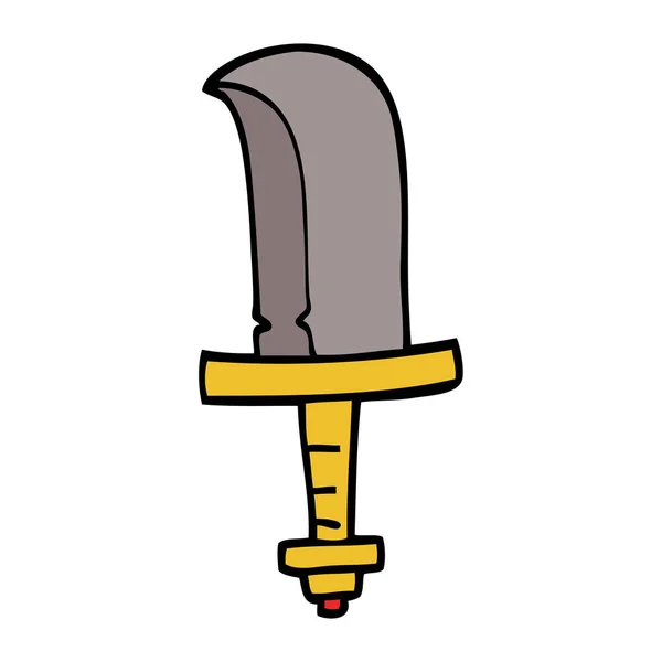 Cartoon Doodle Old Dagger — Stock Vector