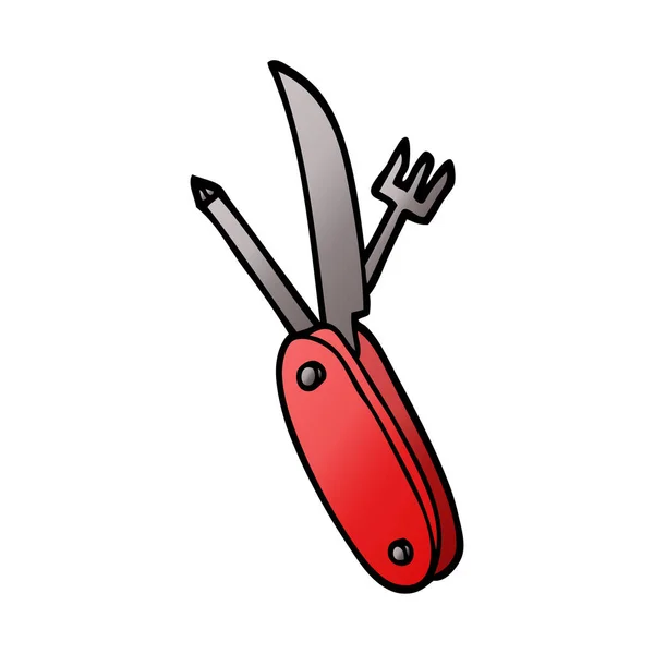 Cuchillo Dibujos Animados Garabato — Vector de stock