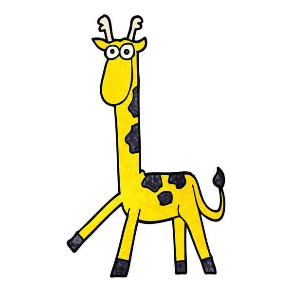 Cartoon Doodle Walking Giraffe — Stock Vector