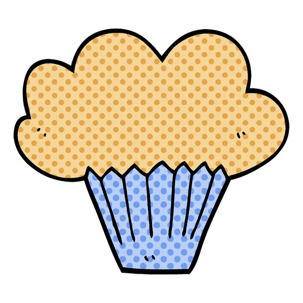 Fumetto Doodle Muffin Sfondo Bianco — Vettoriale Stock