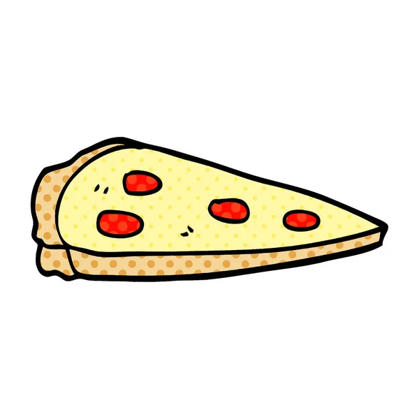 Cartoon Doodle Pizza Vit Bakgrund — Stock vektor