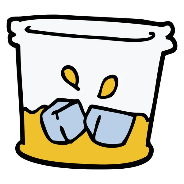 Cartoon Doodle Drankje Het Glas Tuimelaar — Stockvector