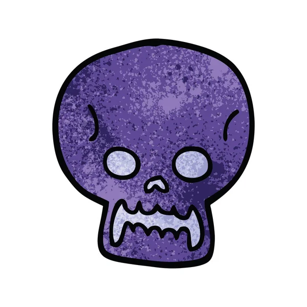 Cartoon Doodle Halloween Totenkopf — Stockvektor