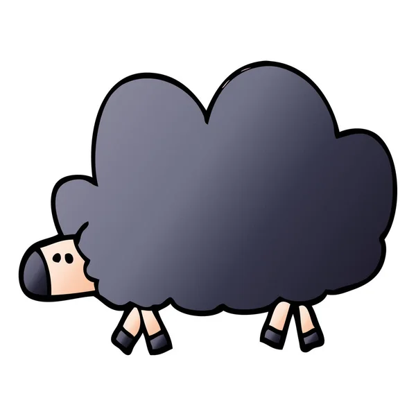 Cartoon Doodle Black Sheep — Stock Vector