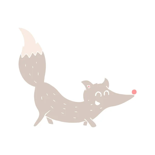Flachfarbige Illustration Des Kleinen Wolfes — Stockvektor