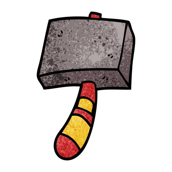 Martillo Garabato Dibujos Animados Sobre Fondo Blanco — Vector de stock