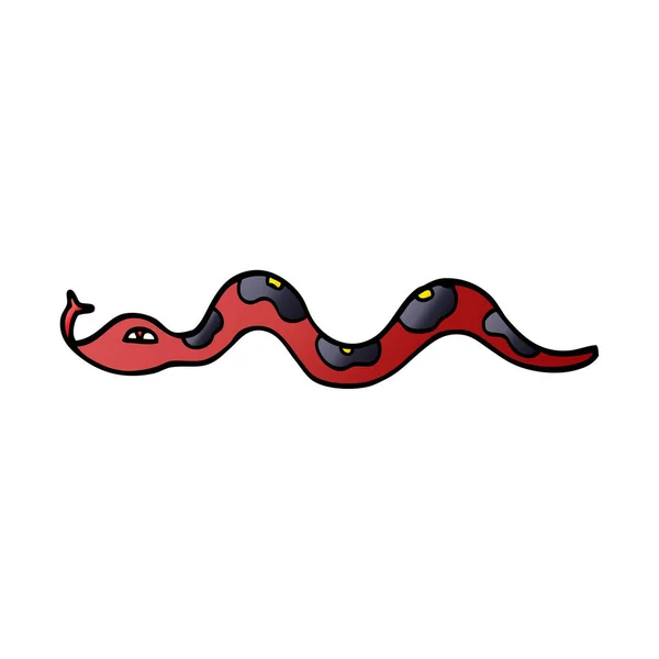 Cartoon Doodle Snake Vit Bakgrund — Stock vektor