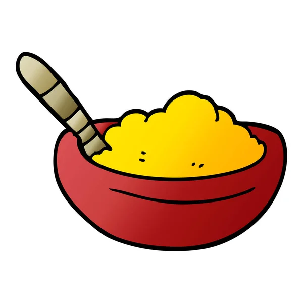 Cartoon Doodle Schale Mit Polenta — Stockvektor