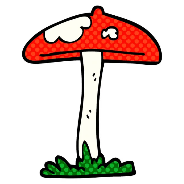 Cartoon Doodle Mushroom Illustrazione Vettoriale — Vettoriale Stock