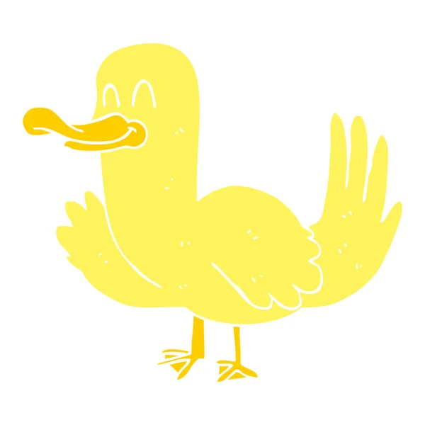 Flat Color Illustration Duck — Stock Vector