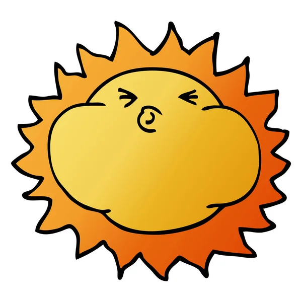 Kreslený Doodle Zářící Slunce — Stockový vektor