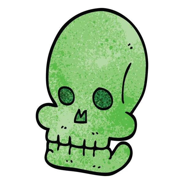 Cartoon Doodle Spooky Skull — Stock Vector