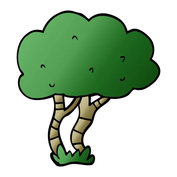漫画落書き白い背景の上のツリー — ストックベクタ