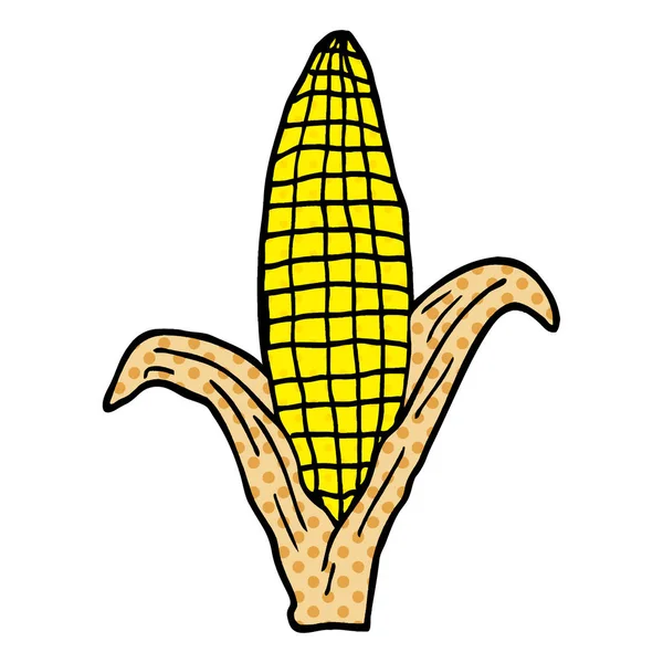 Cartoon Doodle Corn Cob — Stock Vector