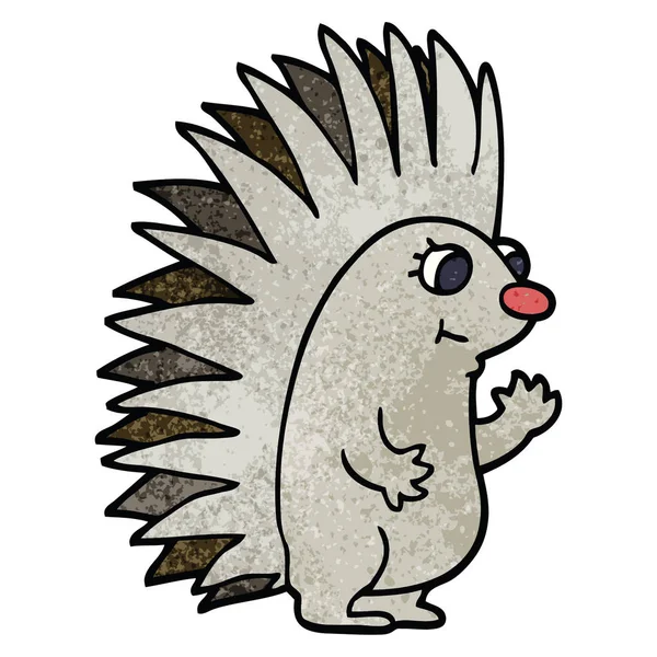 Cartoon Doodle Spiky Hedgehog — Stock Vector