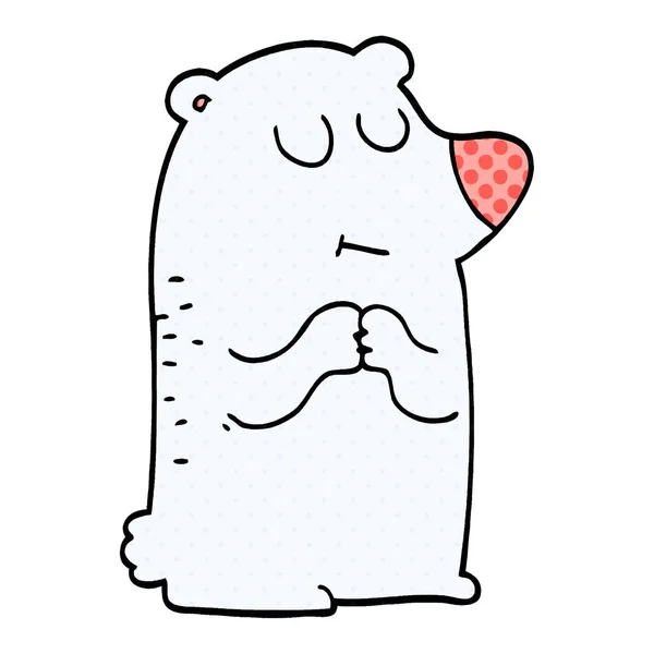 Dibujos Animados Doodle Polar Bear — Archivo Imágenes Vectoriales