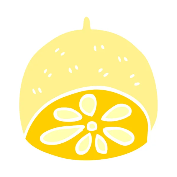 Cartone Animato Doodle Limone Frutta — Vettoriale Stock