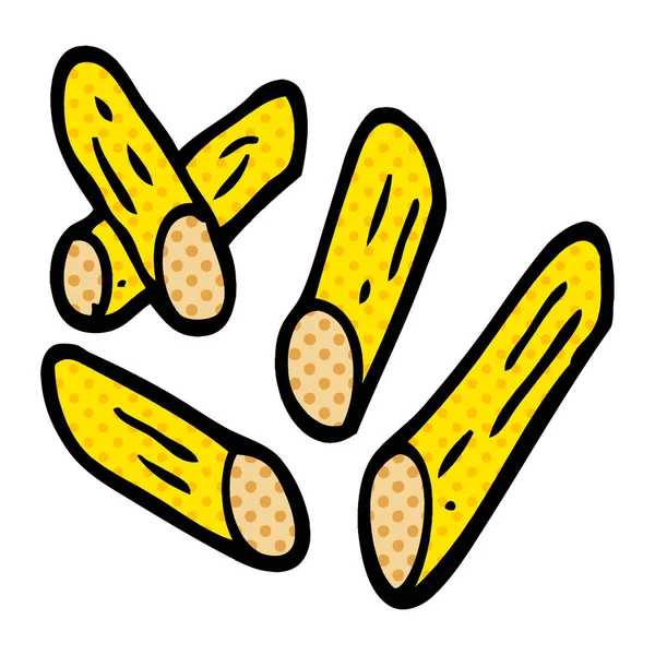 Cartoon Doodle Pšeničné Těstoviny — Stockový vektor