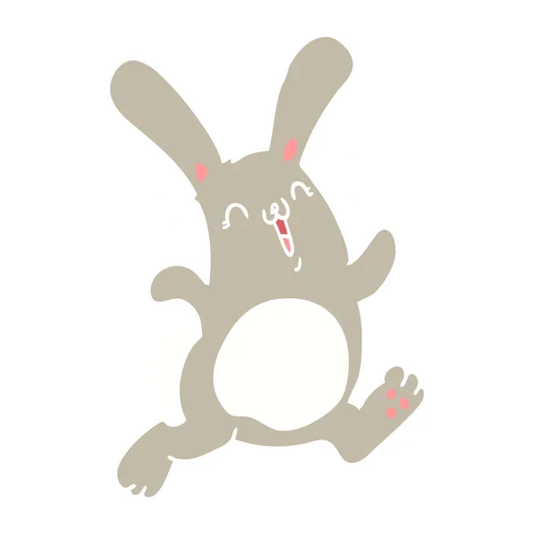 Conejo Dibujos Animados Estilo Color Plano — Vector de stock