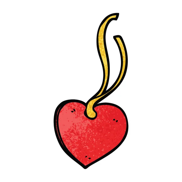 Dibujos Animados Garabato Corazón Tag — Archivo Imágenes Vectoriales