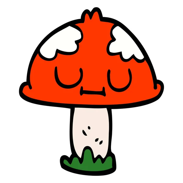 Kartun Doodle Beracun Toadstool - Stok Vektor