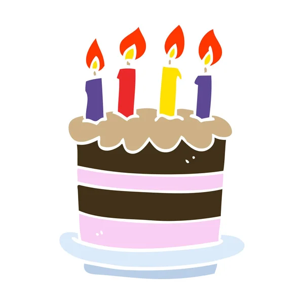 Cartoon Doodle Birthday Cake — Stock Vector