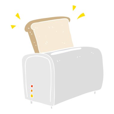 ekmek kızartma makinesi düz renkli çizimi